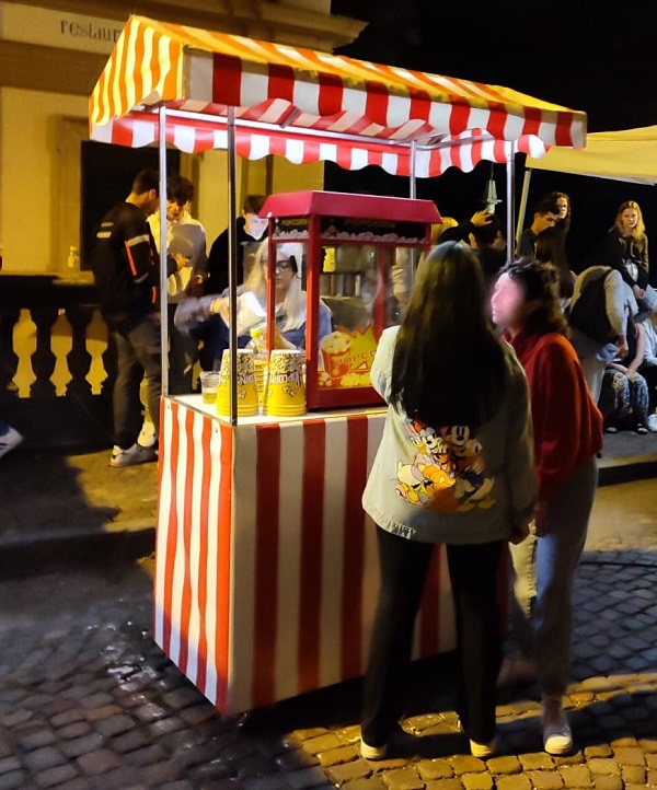10 CARRETTINI zucchero pop corn